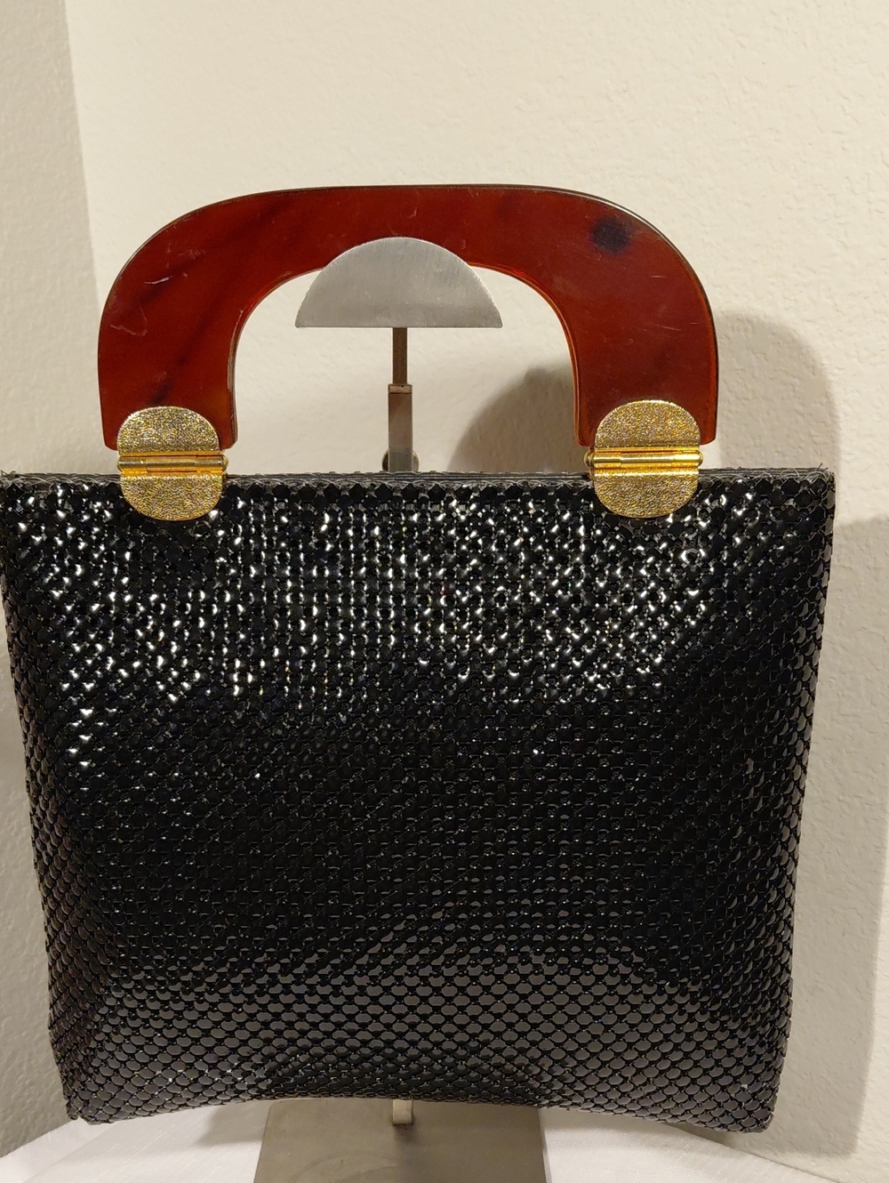 Vintage Le Royale Black Metal Mesh Handbag